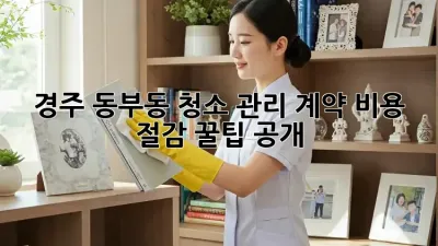 경주 동부동 청소 관리 계약, 💰비용 절감 꿀팁 공개!